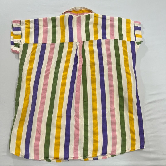 Compañía Fantástica Multi colour striped print midi shirt dress Short Sleeve M - Picture 9 of 16